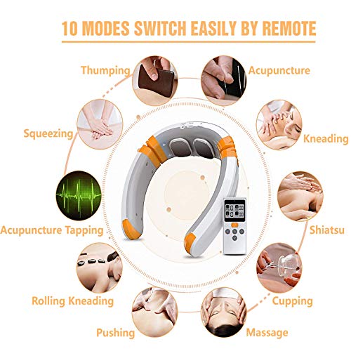 Osito Neck Massager F.d.a-Cleared Neck Massage For Neck Pain Relief With 9 Modes 50 Intensities (Fsa Or Hsa Eligible) Ems &Tens Therapy Electric Cervical Neck Massage With Heat Gifts For Men Women #TOP1