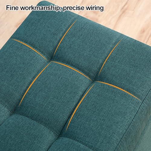 Banc ottoman de rangement orange 80cm pour bout de lit et salon