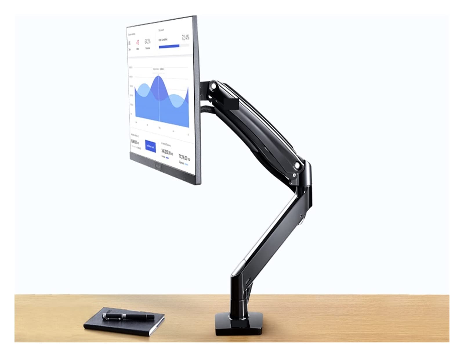 Cfwwsaq Nero Monitor Arm, F100a Gas Spring Arm 22-35 Inch Screen Desktop Monitor Holder 360 Rotate 3-12Kgs Monitor Mount Arm With Usb 3.0 Port(Nero)