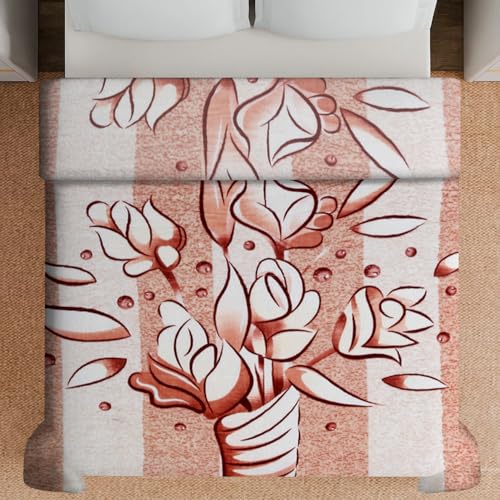 Image of Signature All Season Double Bed Blanket | Super Soft Plush, Lightweight & Cozy | 220 x 240 cm | 2.5 kg | Multi-Color Vibrant Print | Ideal for Winter, AC Use & Gifting (Terracotta Grace)