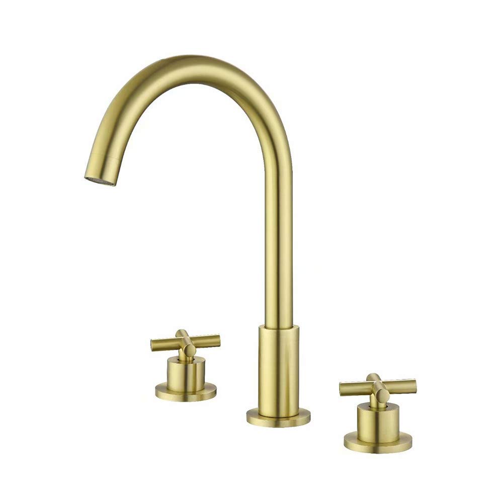 Robinet d'évier en laiton avec finitions chrome et or pour lavabo d'hôtel