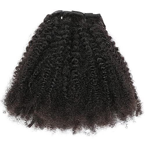 Queue de cheval crepue bouclee cheveux humains RemeeHi noir naturel 25,4 cm