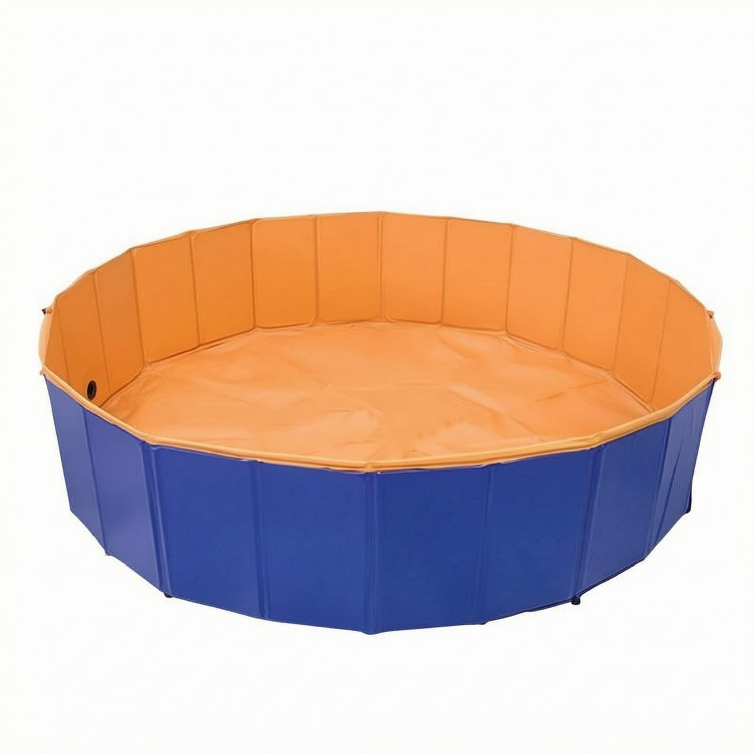 MYADDICTION No Inflation Foldable Children's Pool Paneled Round Foldable Pool for Water Play, Dblue-Orange, 100-image-12