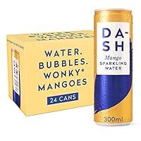 Dash Water Mango - 24 x Mango Flavoured Sparkling Spring Water - NO Sugar, NO Sweetener, NO Calories - Infused with Aussie Wonky Fruit (24 x 300ml cans)