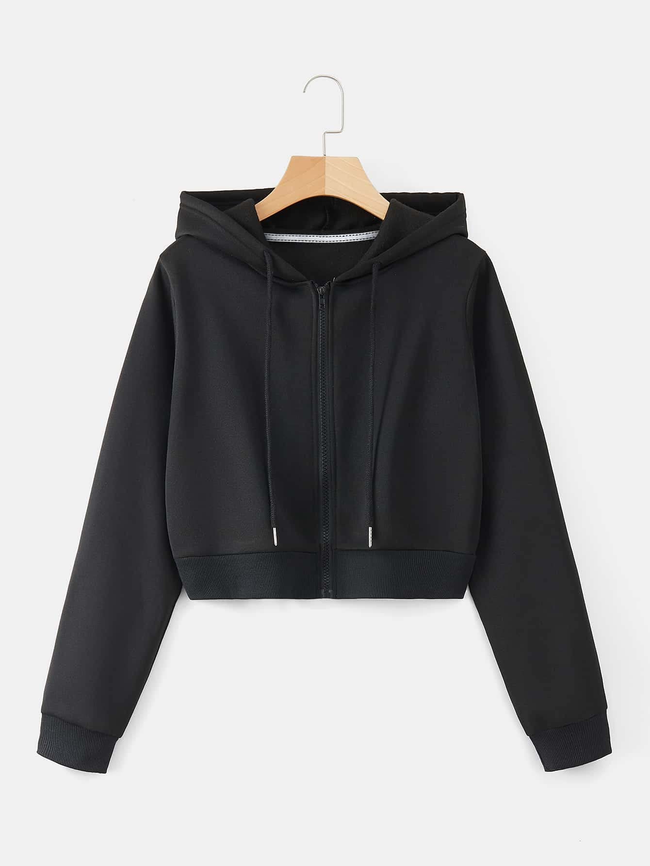 Sweat-shirt à capuche thermique noir en taille S veste zippée confortable