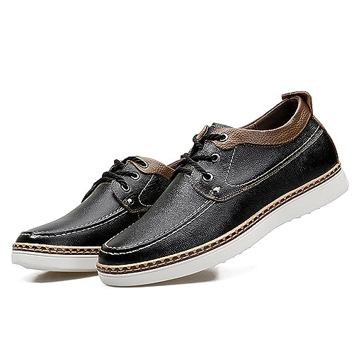 CERYTHRINA Men's Invisible Height Increasing Elevator Shoes Fashion Lace-up Leather Oxford Sports Shoes Casual Dress Shoes4