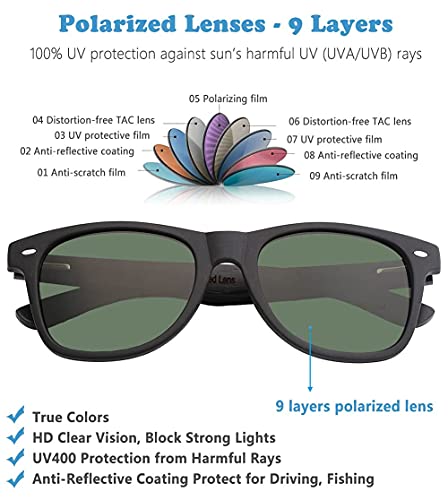 Mens Polarized Wood Sunglasses for Men Women, Womens Sunglasses Wooden Sides Bamboo Glasses3