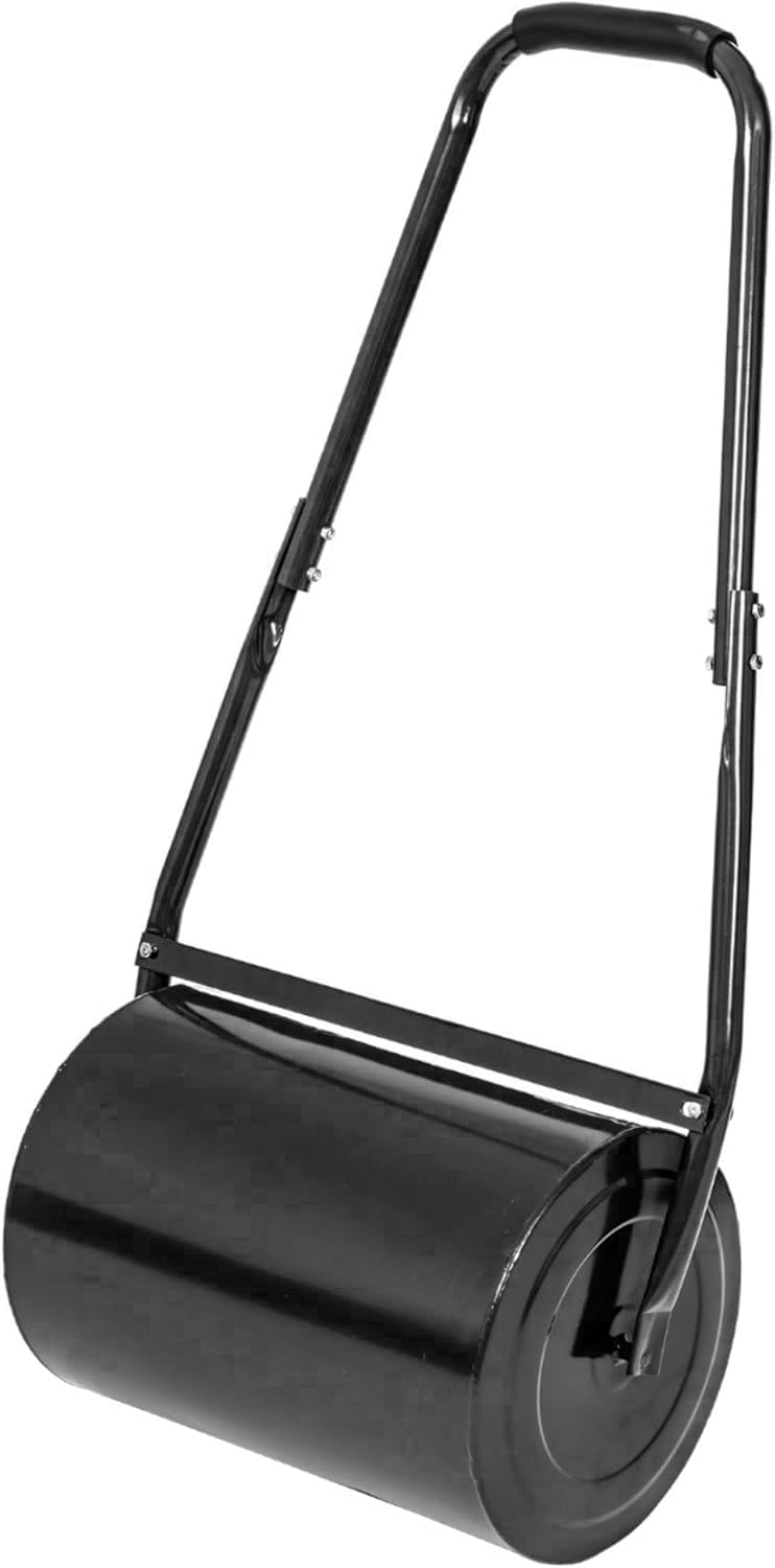 Garden Lawn Roller, Steel Drum, 30 Litre Capacity, 42cm Rolling Width, with Scraper Bar and Soft Touch Handle (30L)