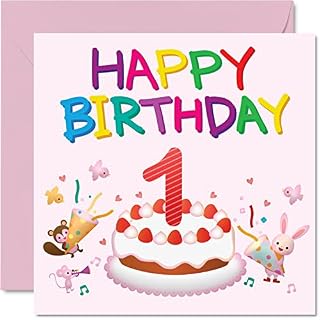 9th Birthday Card Girl - Critter Party Birthday Card - Happy Birthday Card 9 Year Old Girl, Girls Birthday Cards for Her, 145mm x 145mm Greeting Card for Daughter Niece Granddaughter Kid Children
