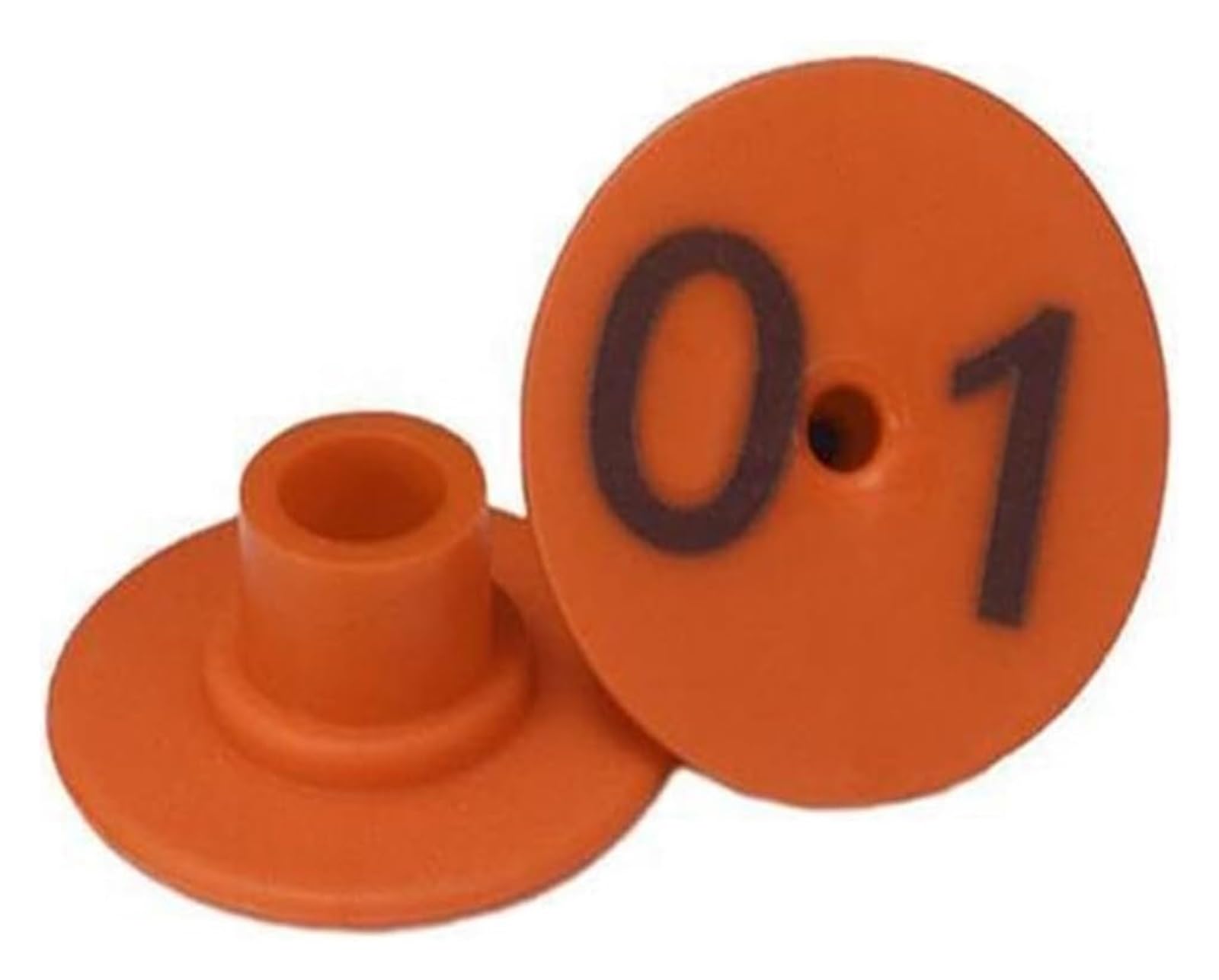 Etichette auricolari per bestiame 100 Pezzi Marchi Auricolari, Numero di Bestiame in Colore Brillante 01-100 Accessori for Marcatura di Marchi Auricolari for Suini, Pecore, Capre e Animali(Orange)