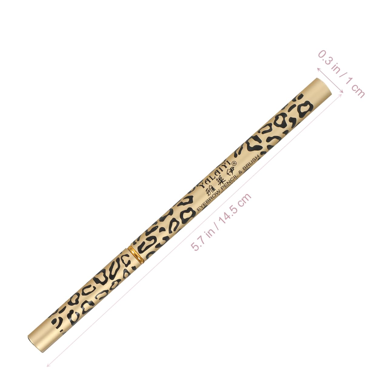 minkissy Leopard Double Head Eyebrow Pencil with Brush Waterproof Makeup Tool 5.71 Inch for Natural Precise Styling - Image 2
