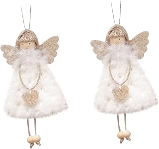 Garneck 2 Pçs Anjo Menina Pingente De Pelúcia De Porristas Para Meninas Enfeites De Pelúcia Enfeites Religiosos De Natal Riolu Pelúcia Boneca De Madeira Branca Pingente De Decoração