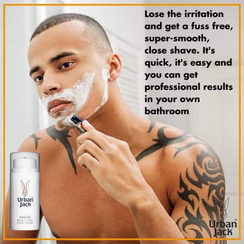Urban Jack Revolution Wet Shave Serum 30ml - Moisturising, Gentle Hair Removal Shaving Foam Gel and Oil. Reduces Post Shave Redness and Discomfort. Vegan and Natural for Beards on Sensitive Skin