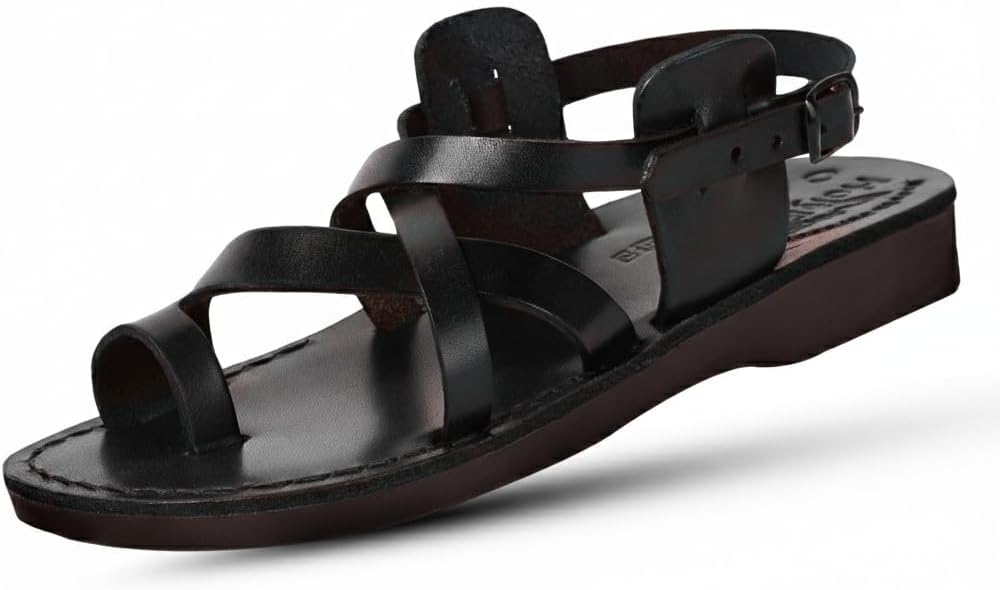 Holy Land Market Men/Women Biblical Jesus Leather Sandals/Slides From Jerusalem (Jesus Style I)
