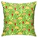 Housse De Coussin 45X45Cm Happy Tacos Amis Vert Couvre-Oreillers Super Doux Canapé Taie d'oreiller Idéales Taies Doreiller pour Bureau Jardin Chambre À Coucher
