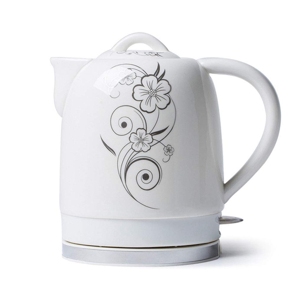 Elektryczny, ceramiczny, bezprzewodowy, biały czajnik, dzbanek, dzbanek 1,5 l, moc 1350 W, do herbaty, kawy, zupy, wyjmowanych płatków owsianych. Safehappy