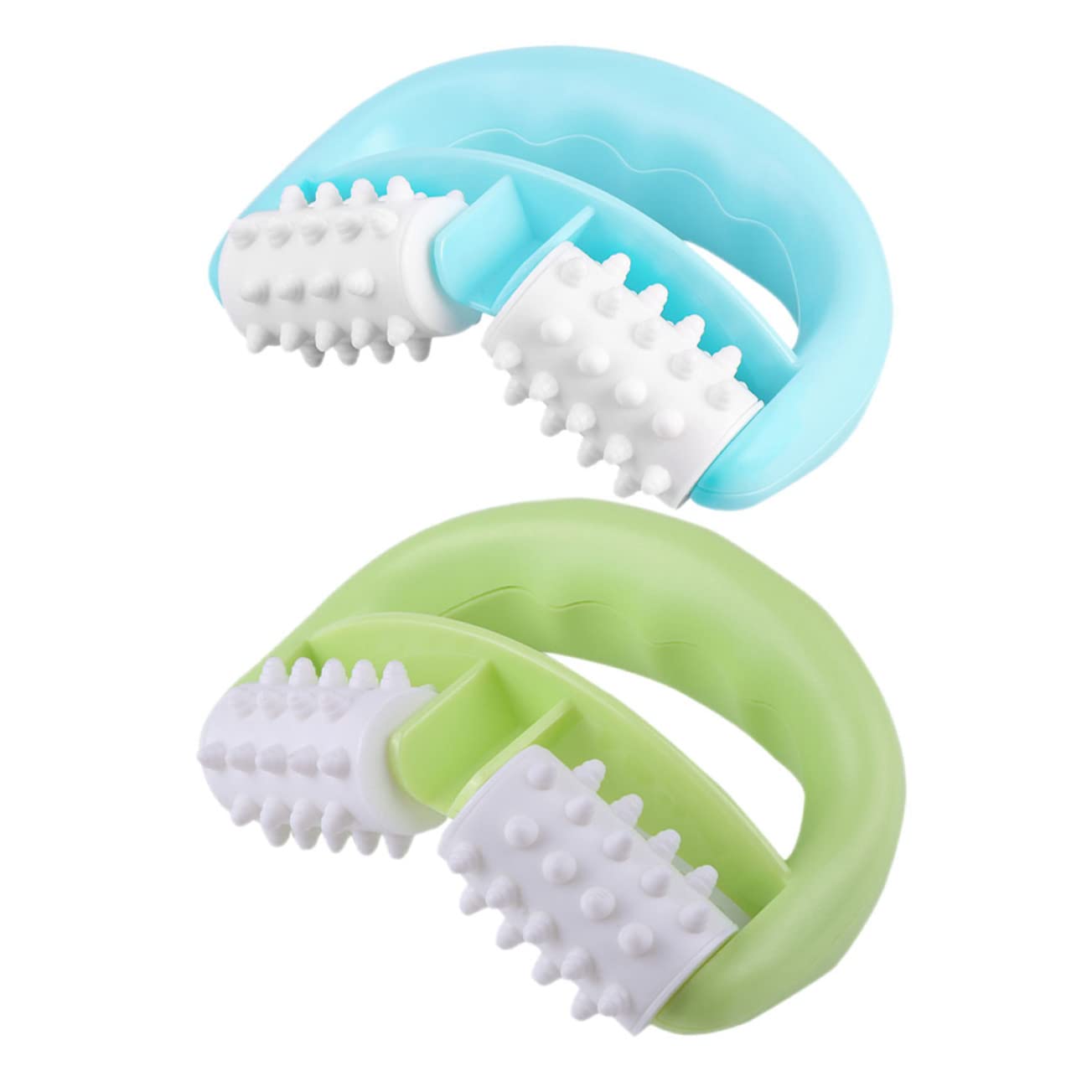 BESTYASH 2 Sätze Arm Und Beinmassage Roller Manuelle Muskelmassage Roller Für Beine Und Effektive Muskelentspannung Und Verbesserung Durchblutung Blau Grün 2 Stücke * 2