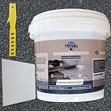 Epoxy Colored Sand Floor Paint, Epoxy Floor Paint High Gloss Marble Effect Coating for Indoor and Outdoor, Wear-resistant and non-slip Self-leveling Coating Black 35OZ(1KG)