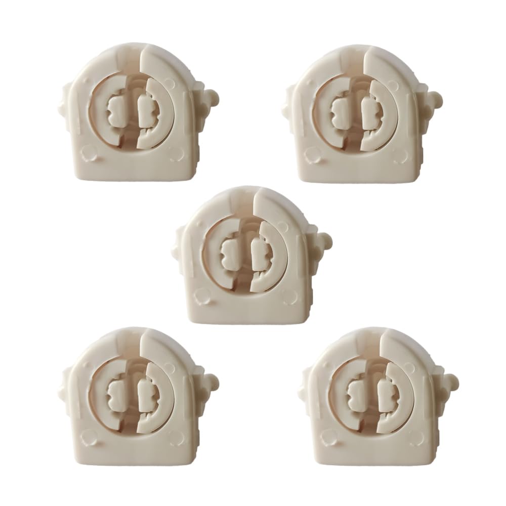 5 PCS Fluorescent Light Holder UL Non-Shunted Tombstone Lamp Socket 600V 660W T8 Lamp Socket G13 Base Bi-Pin Socket Light Replacement Parts for Home,