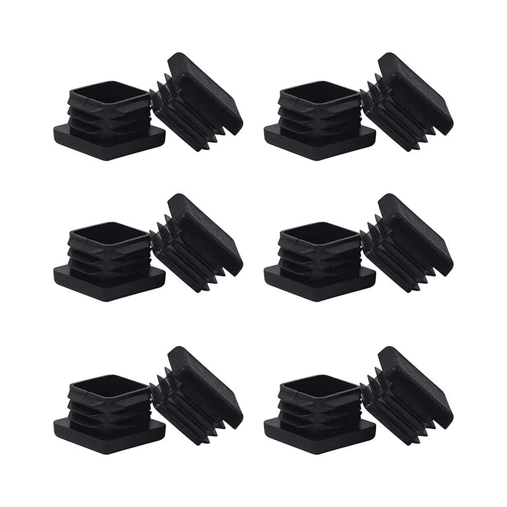 Jnchdghwa 1000Pcs 1 Inch Square Tube End Cap Plastic Plugs Tube End Caps Post Pipe Cap Cover Tubing Insert Chair Glide Plugs