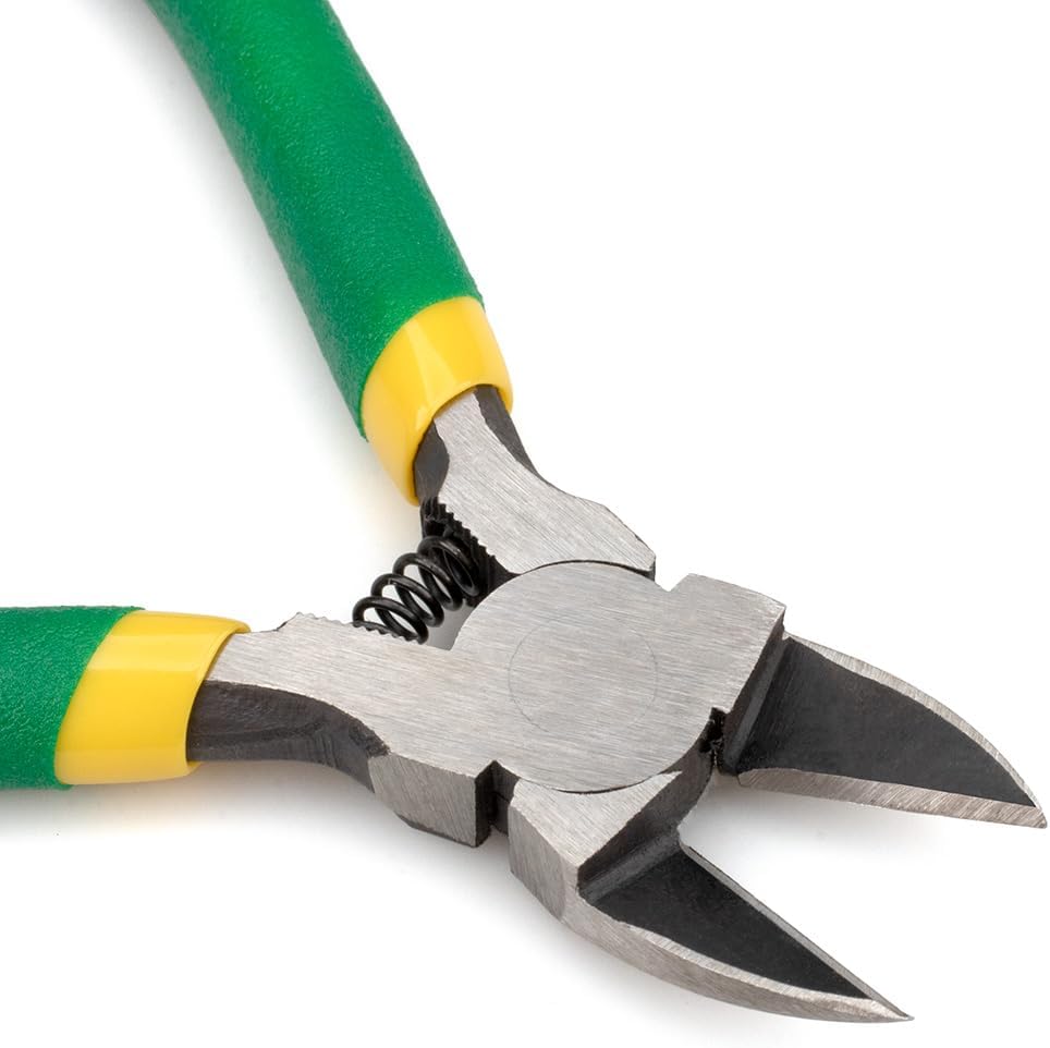 Craft County Wire Cutters – Spring Assisted Tool with Flat Metal Blades and Plastic Grip – 5 Inches