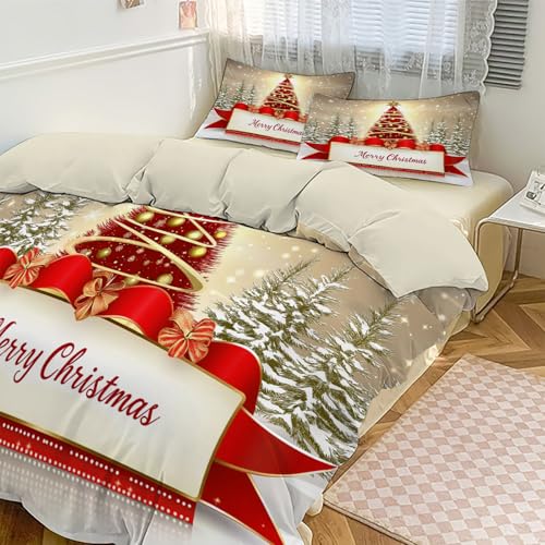 Housse de couette 240x260 zippée pour lit double de Noël