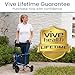 Vive 3 Wheel Walker with Seat - Tri Rollator Walker for Seniors and Adults - Lightweight and Foldable, with Seat, Brakes and Wheels - Narrow for Tight Spaces and Small Doorways - All Terrain