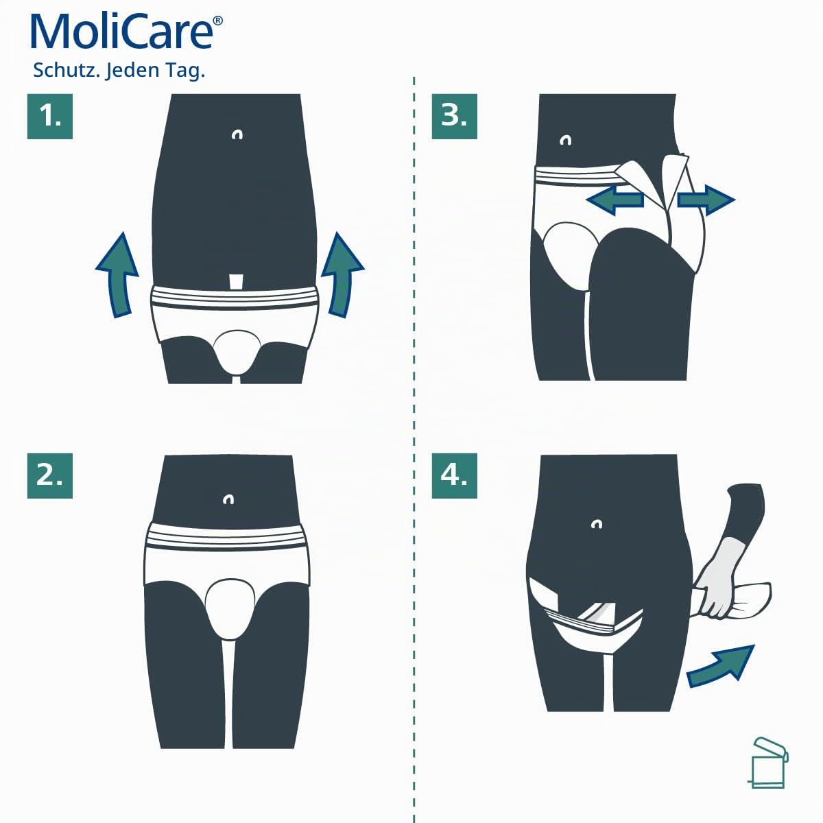 MoliCare Premium Mobile Einweg Pull Up Pants - Diskrete Anwendung für Damen und Herren mit Inkontinenz - 6 Tropfen - Größe XL - 56 Stück