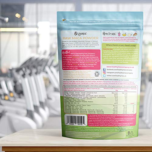 Organic Maca Powder - High in Vitamins B1, B2, B6, Calcium, Iron and Zinc - Great in Smoothies, Juices & Baking - Organic Raw Maca Root Powder by TheHealthyTree Company 500g - Image 7