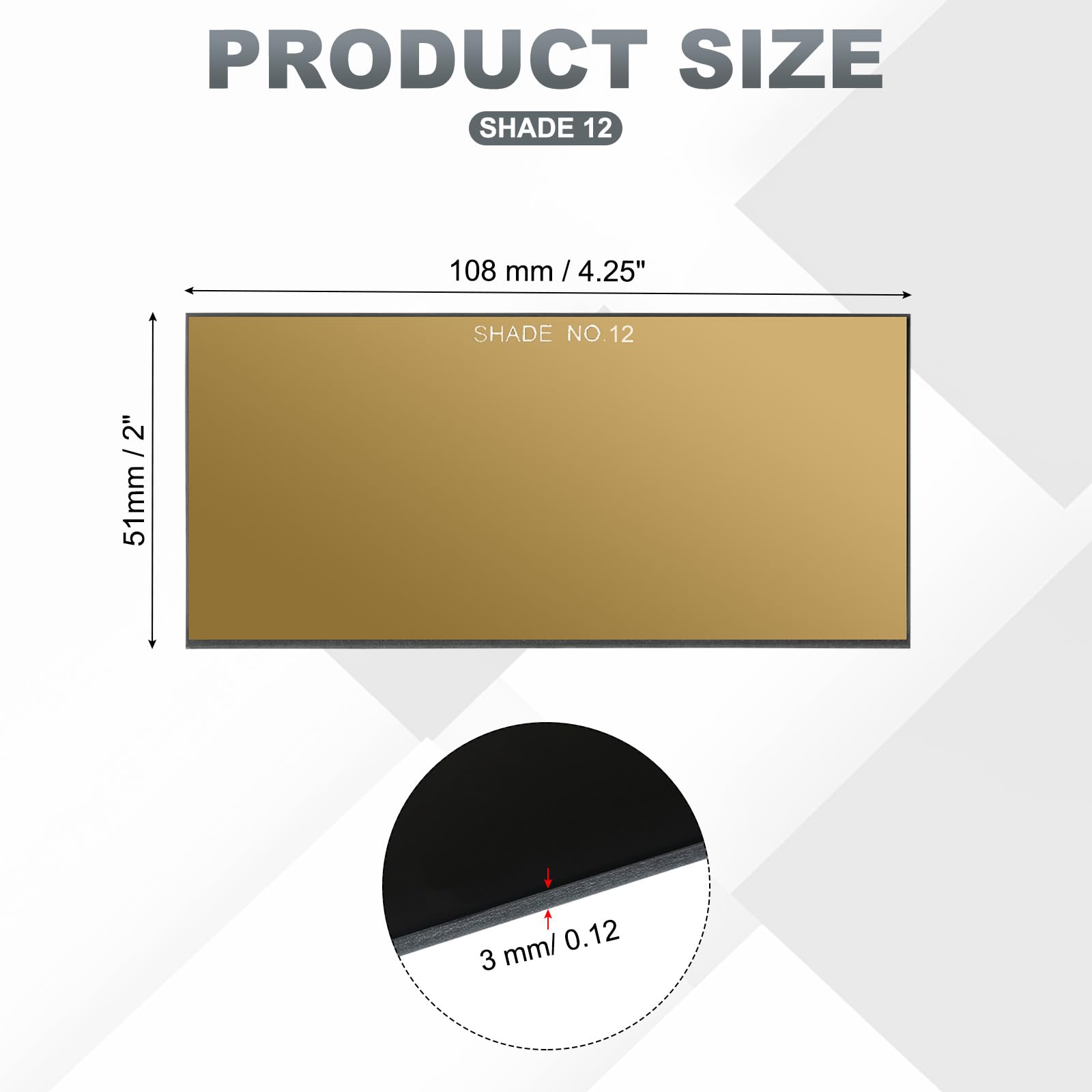 PATIKIL Gold Welding Glass Lens Shade 12 - Image 2