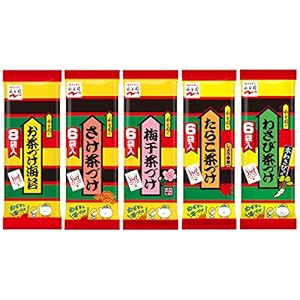 Nagatanien 永谷園 お茶づけ 5種バラエティセット (お茶づけ海苔 8食入、さけ茶づけ 6食入、梅干茶づけ 6食..." 