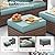 VONZOY Patio Furniture Set, 5 Pieces Outdoor Sectional Sofa Couch with Chairs, Ottomans and Thick Cushions, All Weather Wicker Rattan Patio Conversation Set Light Blue