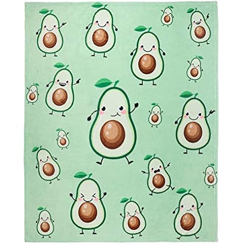 Koltose by Mash Avocado Throw Blanket, Adorable Super-Soft Extra-Large Fluffy Avocado Blanket for Adults, Kids, Boys and Girls, Fleece Cute Avocado Blanket (127 CM x 150 CM), Crib or Couch Cover