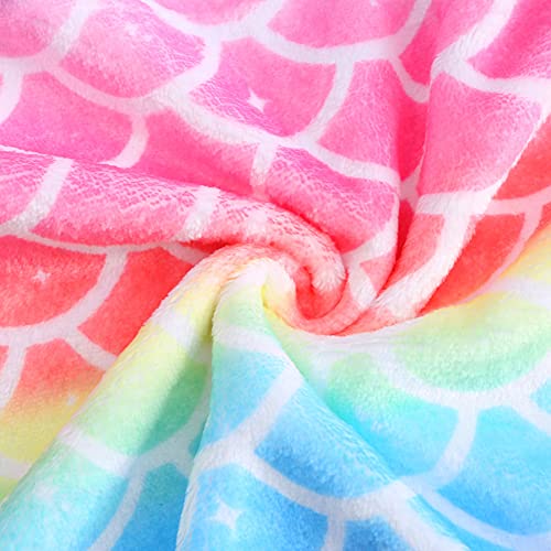 Childrenstar Rainbow Mermaid Bathrobes For Girls Kids Hoodie Robe Plush Soft Fleece Pajamas, Size 8 9 #TOP4