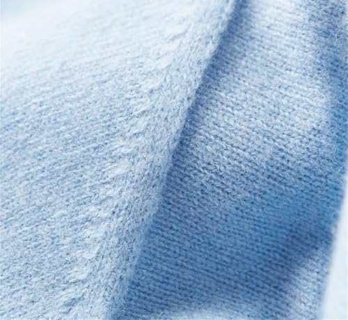 Men's Seamless Wool Knit Pullover - Spring Half High Neck Basic Casual Business Sweater4