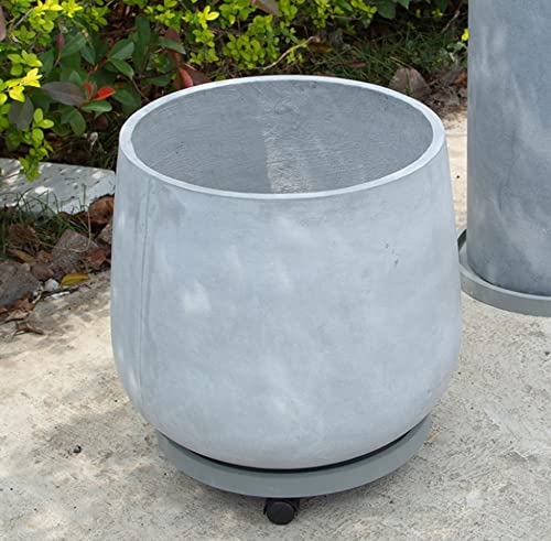 Poêle à base composite ronde mobile de 42cm et support plante avec roue renforcée