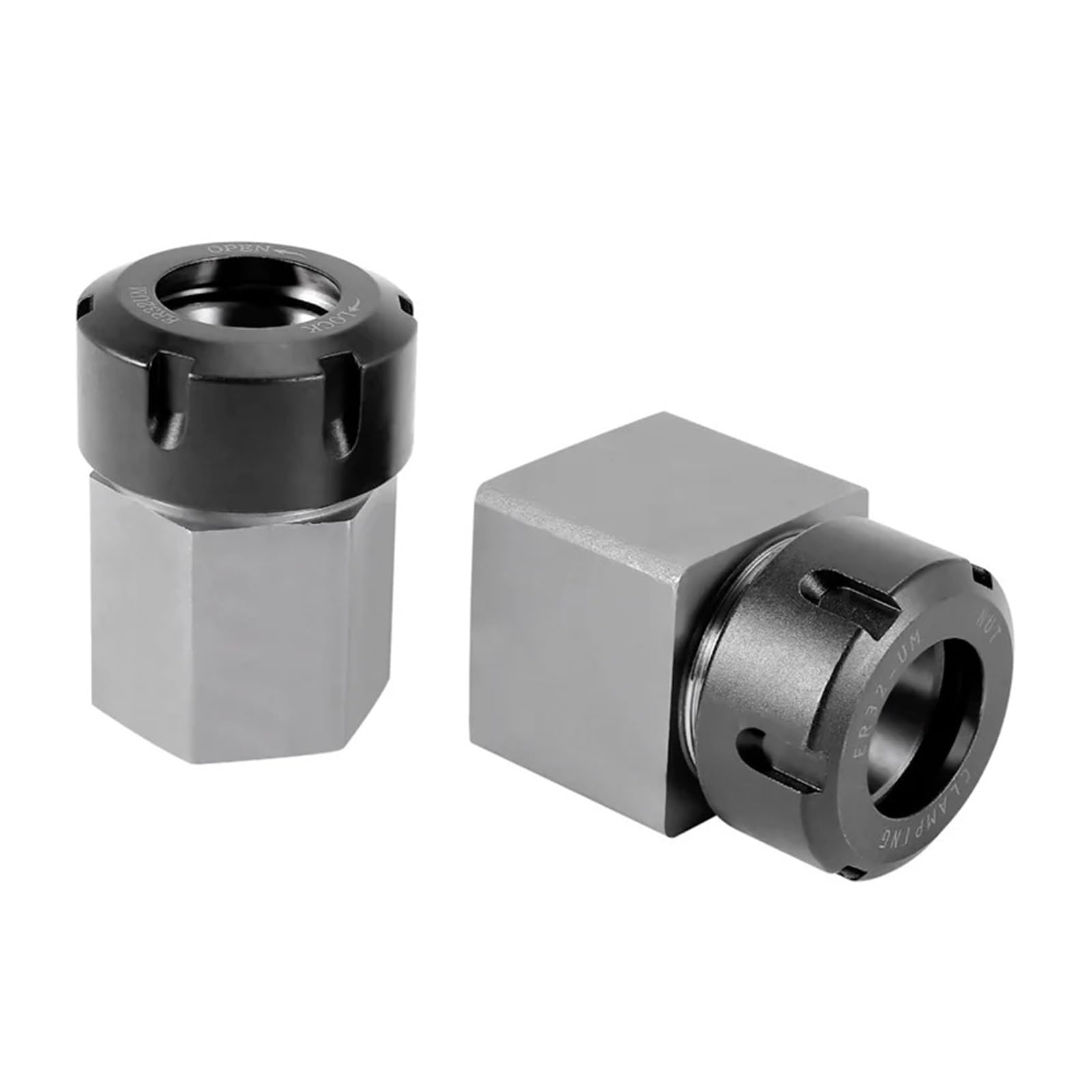 ER32 Collet Block, ER32 Collet Chucks Block Pack of 2 Square Hex Workholding CNC Lathe Engraving Machine