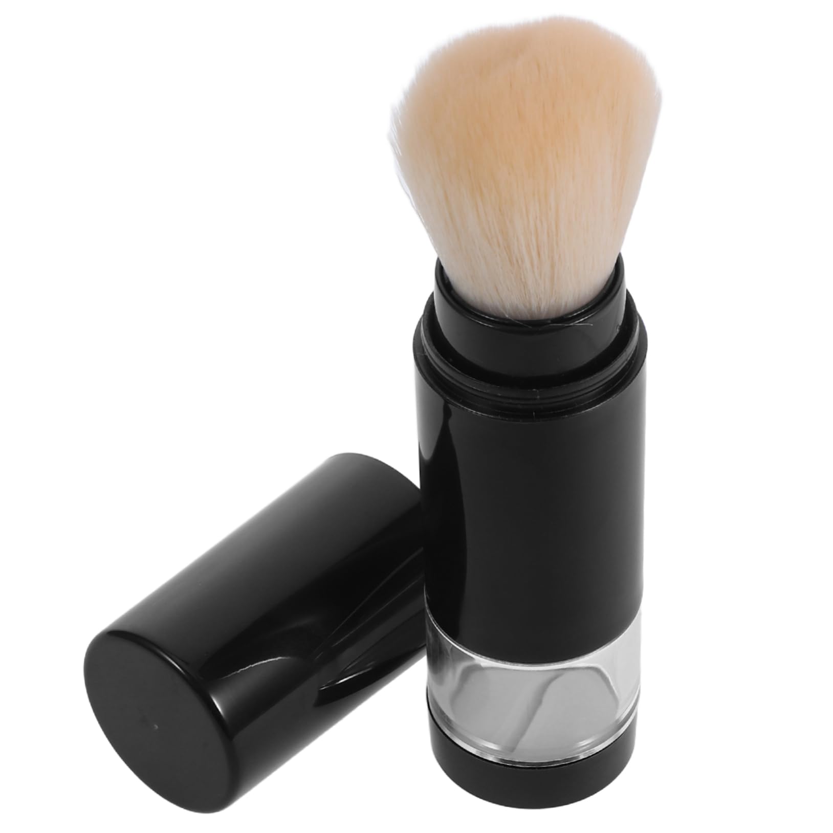 FOYTOKI Knob Makeup Brush Retractable Blush Brush Portable Refillable Loose Powder Bottle Face Blush Applicator