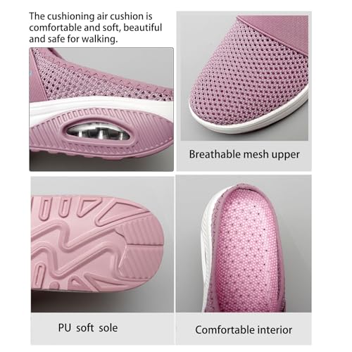 Women's Air Cushion Slip-On Breathable Orthopedic Walking Shoes, Heelless Mesh Sandals, Women's Orthopedic Sneakers4