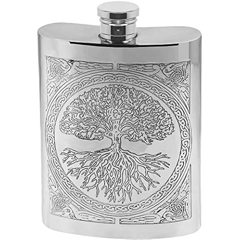 English Pewter Company petaca de peltre con diseño celta del Árbol de la vida Cover