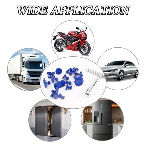 Huli 18 PCS Car Dent Puller Kit, Paintless Dent Repair Tools, Dent Remover Tool for Car Body, Car Dent Repair Kit with T Slide Hammer, Universal Portable Car Tools for Most Cars, Suvs