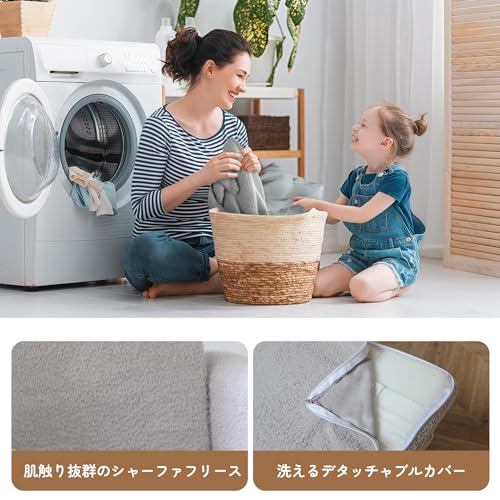BanaSuper 子供用ソファー キッズソファー 折りたたみベッド ふわふわベビーチェア 赤ちゃん椅子 お座り練習 手すりを広げて転倒防止 グレー [4]