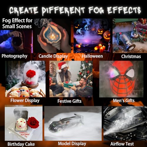 Mini-Nebelmaschine, Nebelmaschine für Outdoor-Events, DJ-Partys, Fotografie, Indoor-Bühneffekte, Halloween (Rechteck Schwarz)
