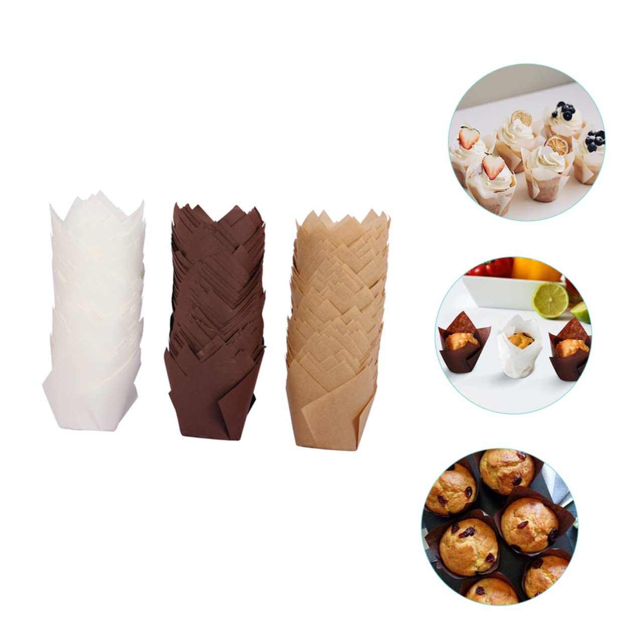 Amosfun 450 Piezas Pastel De Tulipanes Moldes Para Muffins De Tulipanes Forro Para Envolver Revestimientos Para Magdalenas Soportes Para Hornear Muffins Tortas De Pan Papel