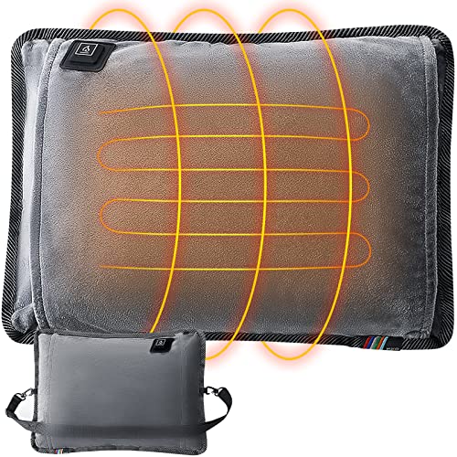 ハンドウォーマー 電熱ハンドマフ usb給電式 3段階温度調節 ベルト付き 丸洗い可能 保温性 自宅 オフィス キャンプ 冷え対策 (グレー-35*26cm)のサムネイル