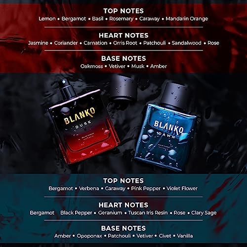 Image of BLANKO by KING - Dusk and Dawn Luxury Perfume for Men 2x100ml with Patchouli, Amber & Musk Scent| Solid Long Lasting Smell Eau De Parfum | Gift Set for Husband, Father, Brother, Boyfriend(100ml (Pack of 2))