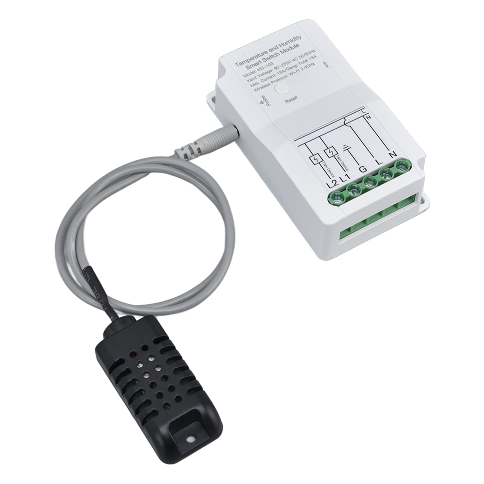 aqxreight Controller del Termostato WiFi Intelligente con Sonda per il Monitoraggio di Temperatura e umidità Compatibile con 90-250V