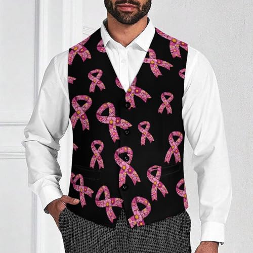 Flower Ribbon Canver Novelty Men's Suit Vest Casual Formal Dress Vests Business Waistcoat2