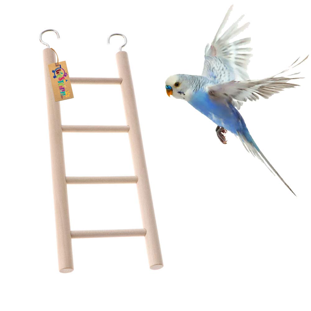 Western Era 4 Stairs Fun Natural Wooden Ladder Toy for Training, with Hooks, Designed for Birds, Parrot, Budgies and Other Small, Medium Large Bird (22cm) (B08KZVMCSS) Amazon Price History, Amazon Price Tracker