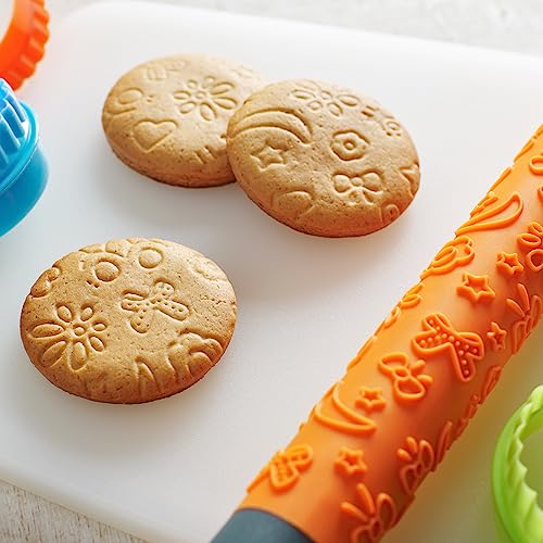 Harfington HTA230401HH0394 Pattern Embossed Rolling Pin 14.57 Inch X 1.97 Inch Heart 3D Pattern Pp Plastic Non-Stick Embossing Textured Rolling Pins thumb #5